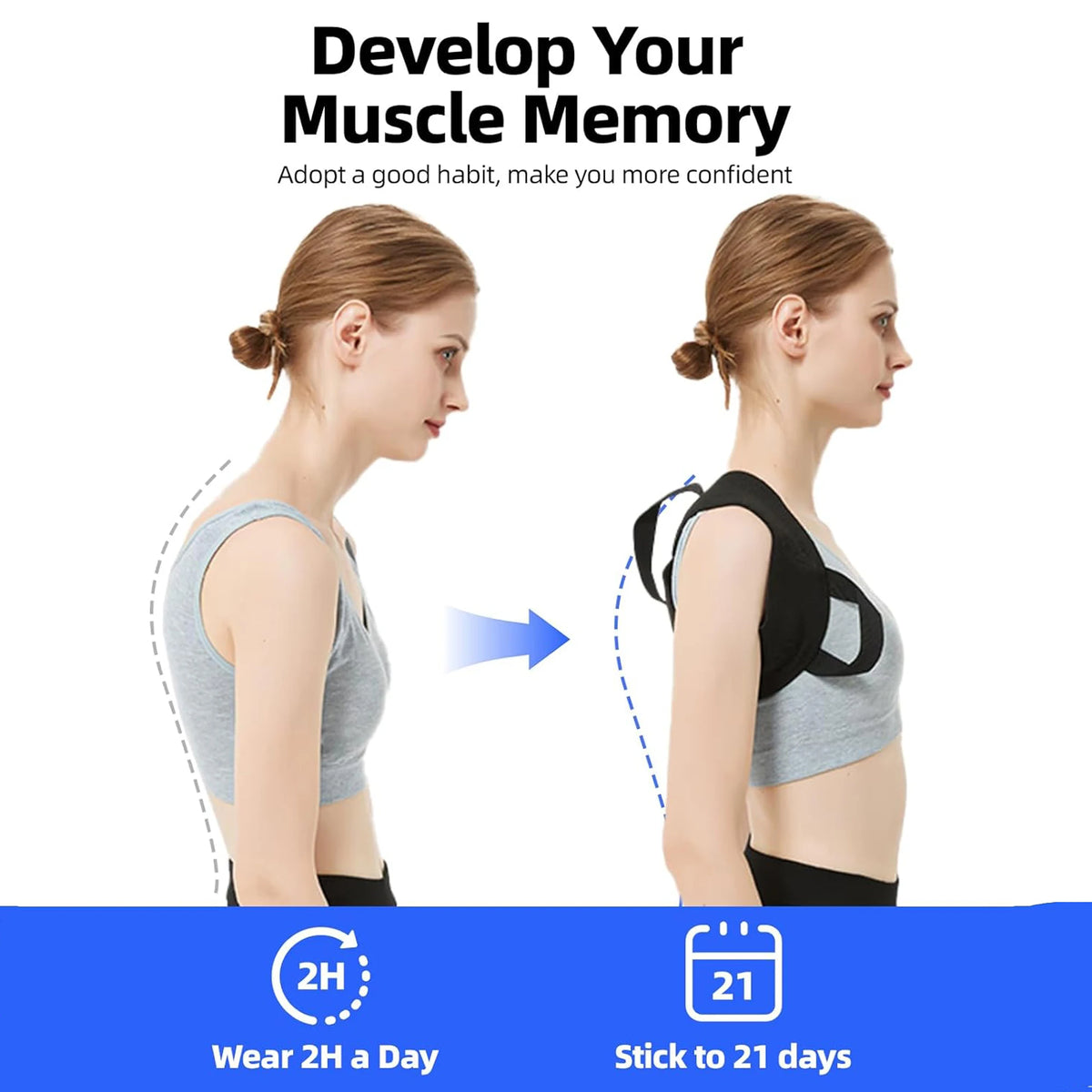 Open Shoulder Straps, Beautiful Back Correction Straps, Adult Men'S and Women'S Back Corrector, Fitness Shoulder Straps, Bench Press, Shoulder Push Training Straps to Improve Back Open Shoulders, Open Back, Hunchback Posture Correction Straps, Sweat-Wicking and Not Stuffy, Auxiliary Correction of Hunchback